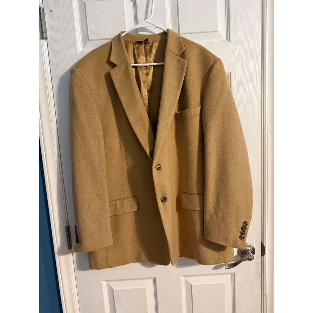 W.H. Belk Men's 100%‎ Cashmere Blazer Camel Tan Sport Coat Size 48R